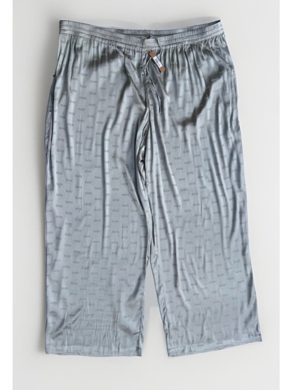 SKIMS Satin Logo Print Straight Leg Pajama Pants Talc 3X AP-BTM-0496 NWT